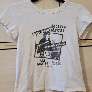 Brandy melville cream crop top tee